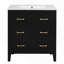 Ensemble de meuble-lavabo simple 30 po avec 3 tiroirs, meuble-lavabo autoportant avec cadre en bois massif 30 po, gris-2001579862