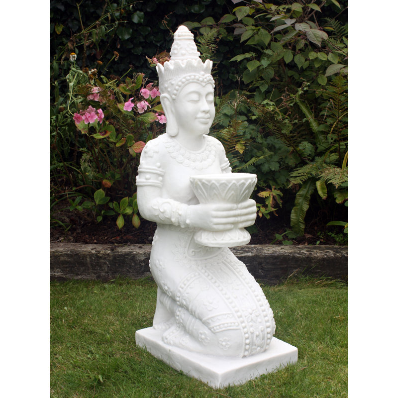 Thai Princess Statue, 55.5cm H x 24.5cm W x 24cm D, White