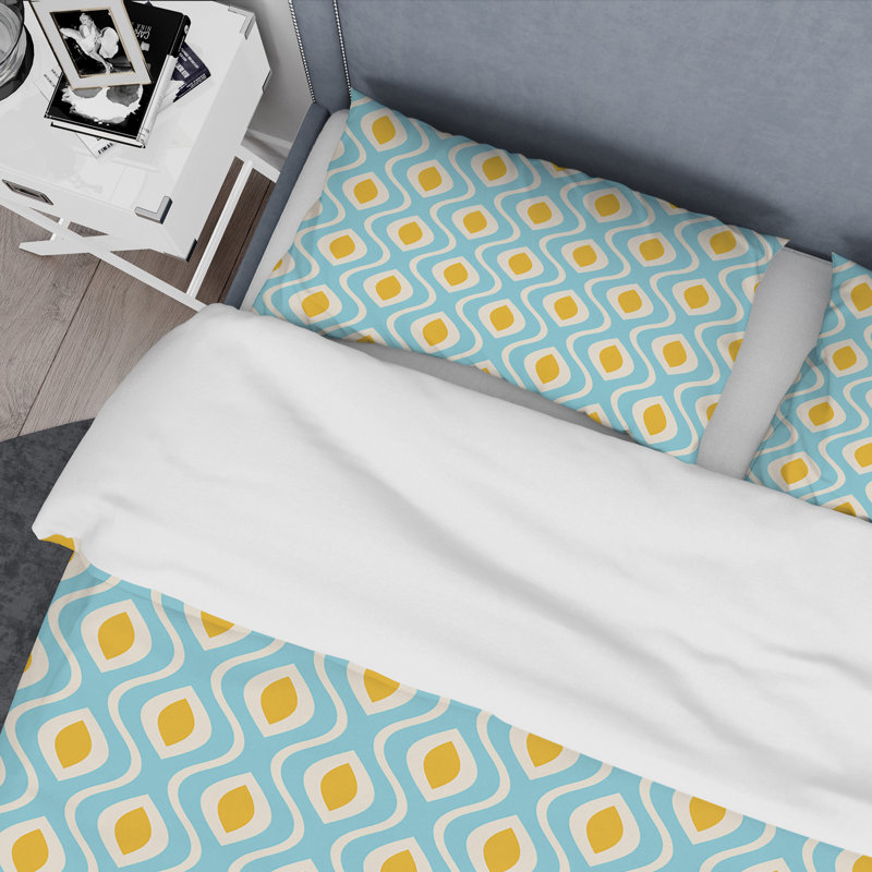 Ensemble de housse de couette Mid-Century, Housse simple + 1 taie décorative
