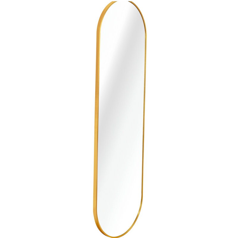 Golden 63 x 20 po en forme de pilule pleine longueur miroir ou miroir de salle de bain, Doré