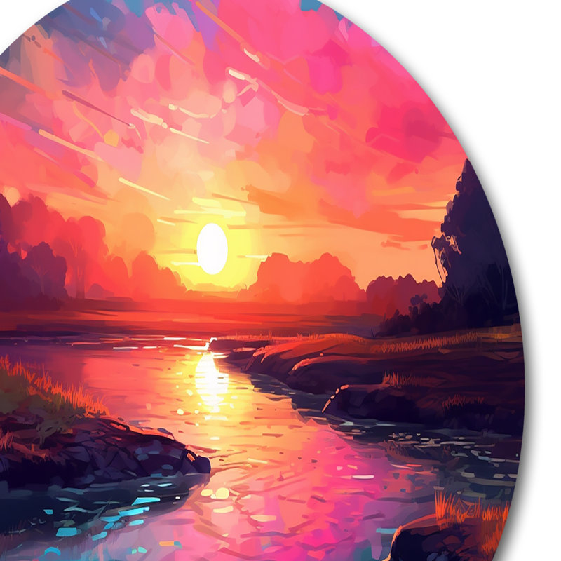 «Sunset's Embrace At The Beach I», reproduction sur métal, H 23 po x l 23 po x P 1 po
