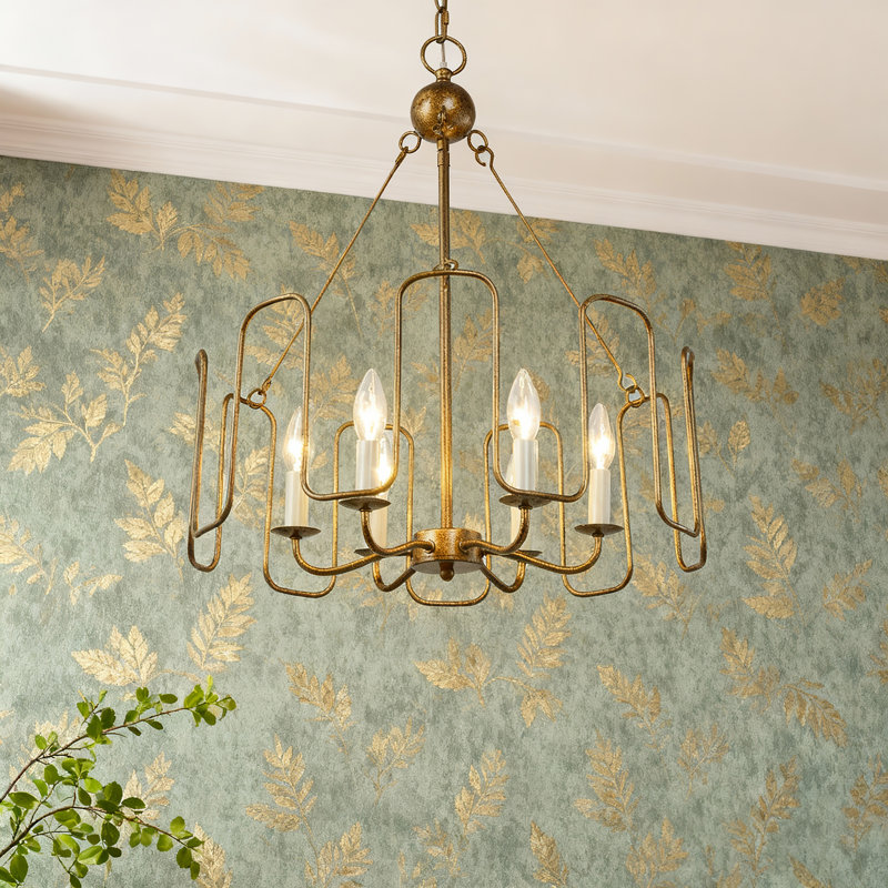 6-Light Antique Cooper Drum Kitchen Island Pendant