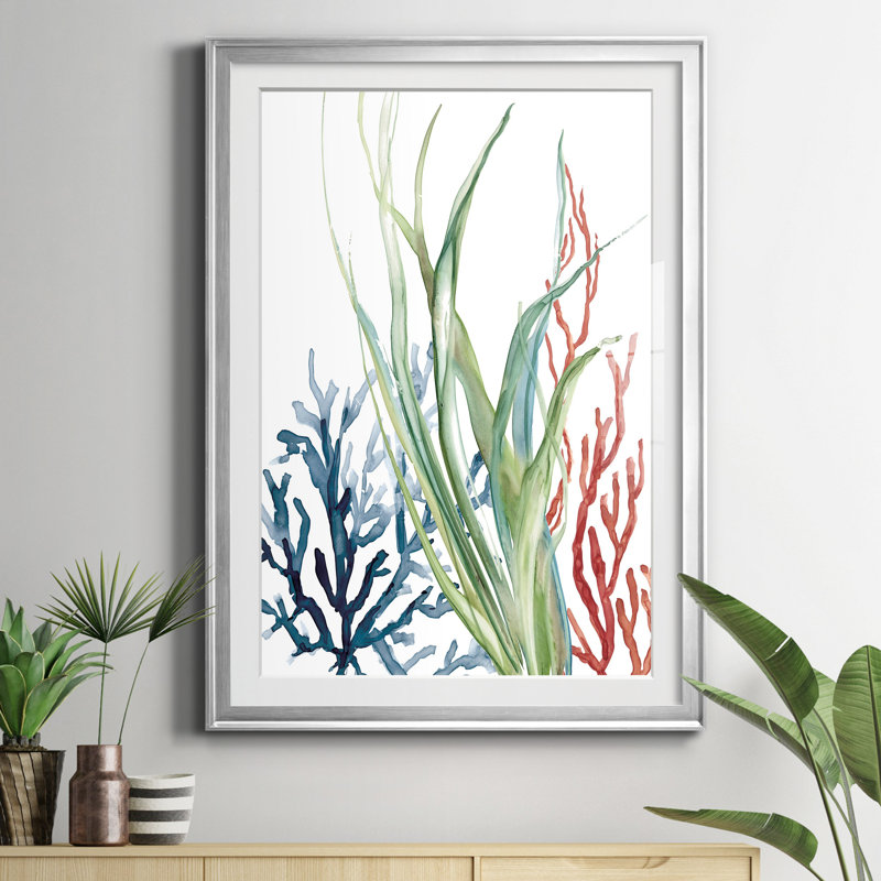 Ocean Garden II - Reproduction d'art graphique sur papier encadré, H 22,5 po x l 30,5 po x P 1,5 po, Argent