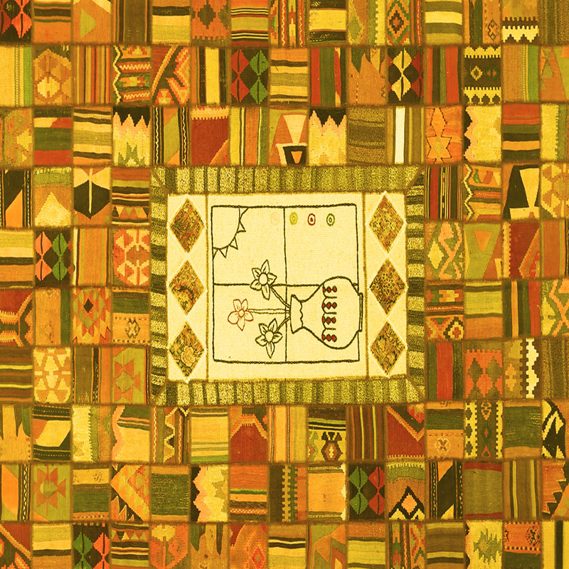 Hemerson Performance Patchwork Indoor Rug, Square 7'