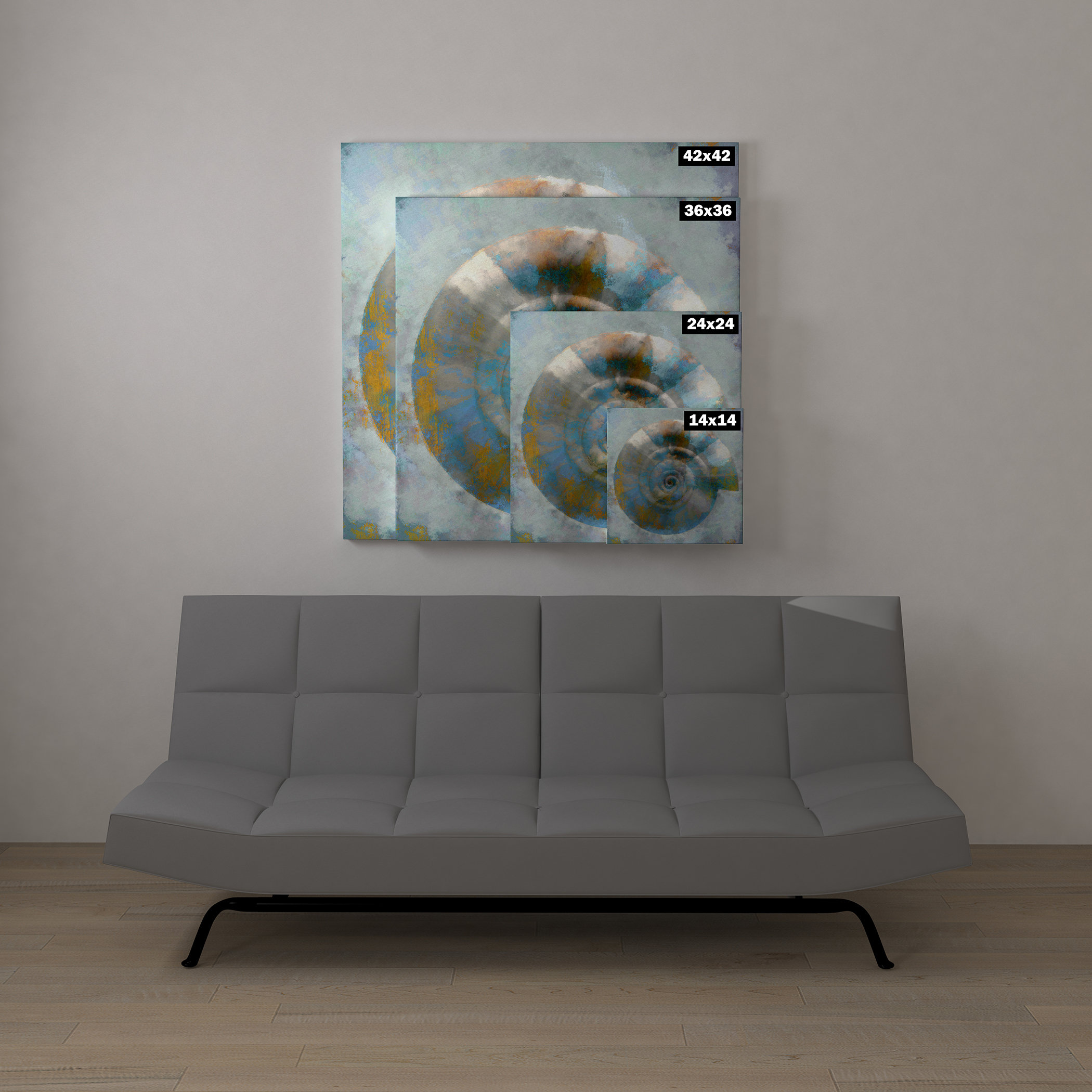 Highland Dunes 'Sea Shell Study 2 Blue Colorful Nautical Contemporary ...