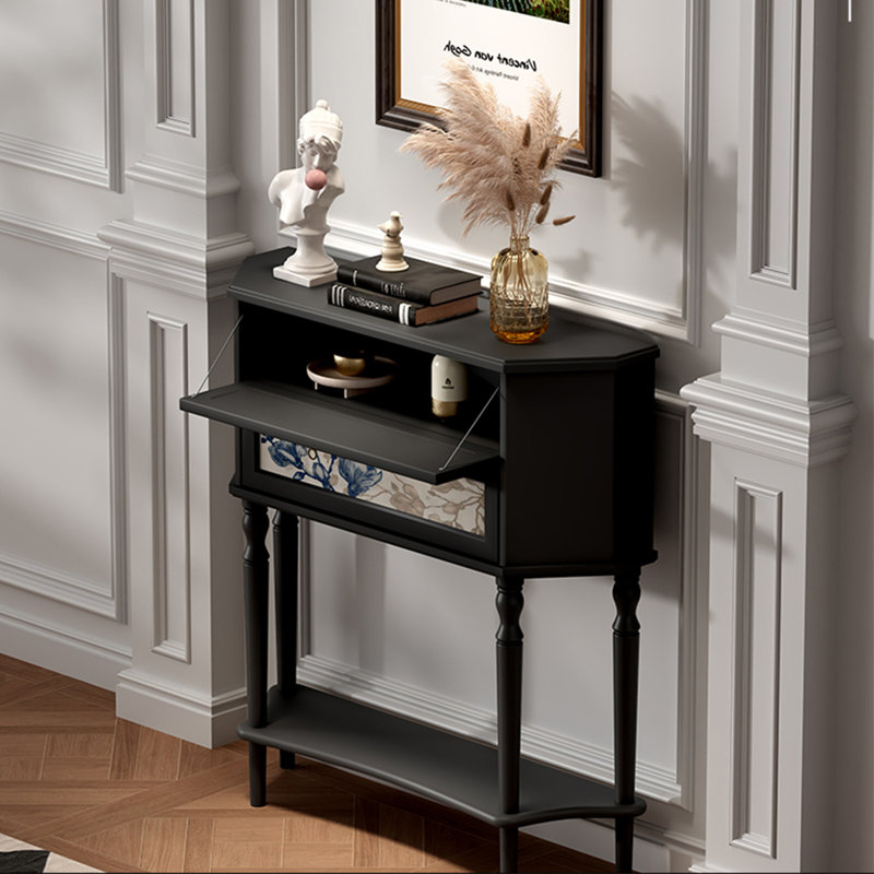 Console rétro en bois massif multifonctionnel