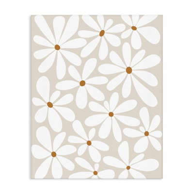 Toile marguerites beiges et blanches, design par Susan Ball