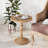 Farmhouse Round End Table With Carved Top