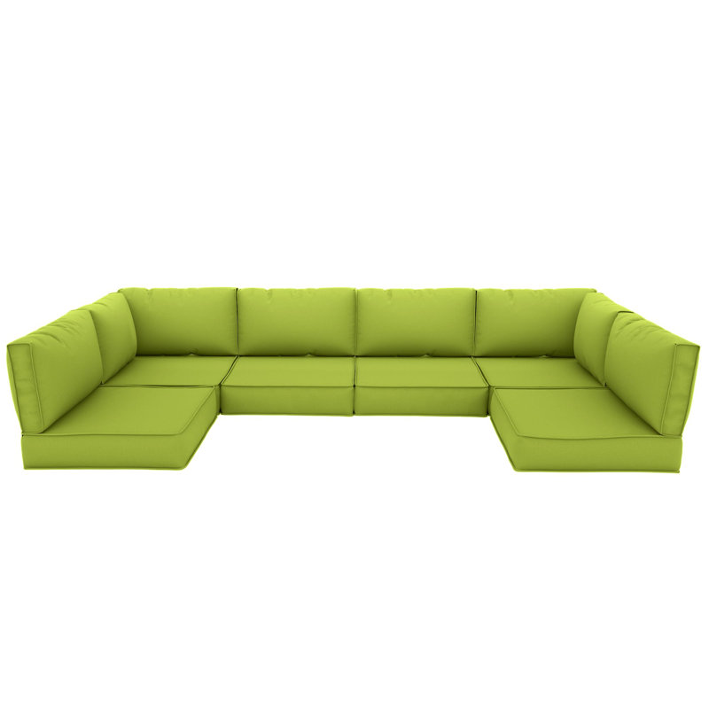 14-Piece Outdoor 4" Replacement Cushion Set Seat/Back Cushion, Grass Green