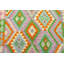 Tapis orange / bleu en laine à motif géométrique 4 pi 0 po x 5 pi 10 po K douzeonta