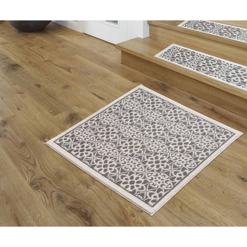 Tapis d'atterrissage assorti, Gris / blanc