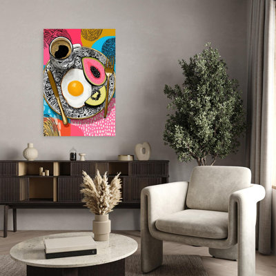 «Vibrant Petit déjeuner», art mural abstrait coloré, fruits tropicaux
