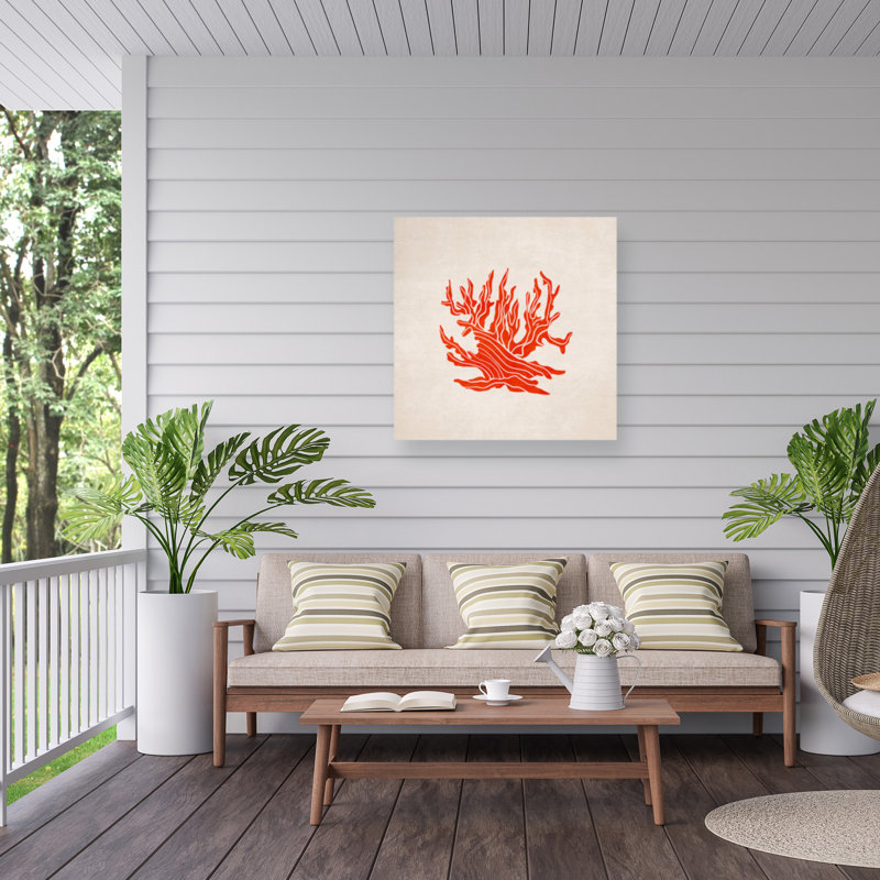 Corail bolologien sur toile, H 18 po x l 18 po
