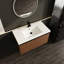 Meuble-lavabo 36 po, brun avec comptoir en résine - armoire 2 portes, bois d'ingénierie résistant à l'usure et à la déchirure, meuble-lavabo 36 po, lavabo, bois, garde un attrait durable, pour diverses pièces-120994624