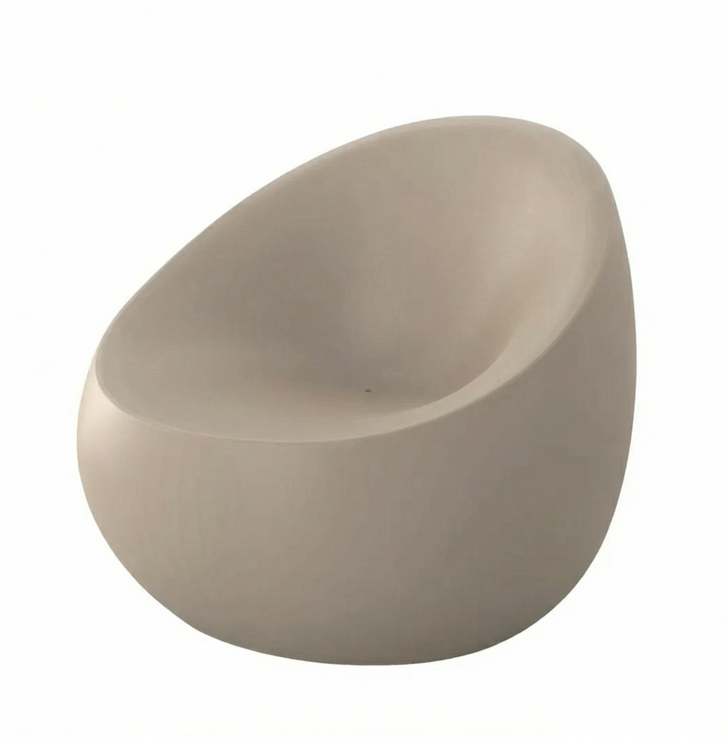 Plastic Outdoor Lounge Chair, Cream