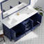 Meuble-lavabo double gris foncé de 72 po X P 22 po D, avec plateau en quartz blanc-117978761