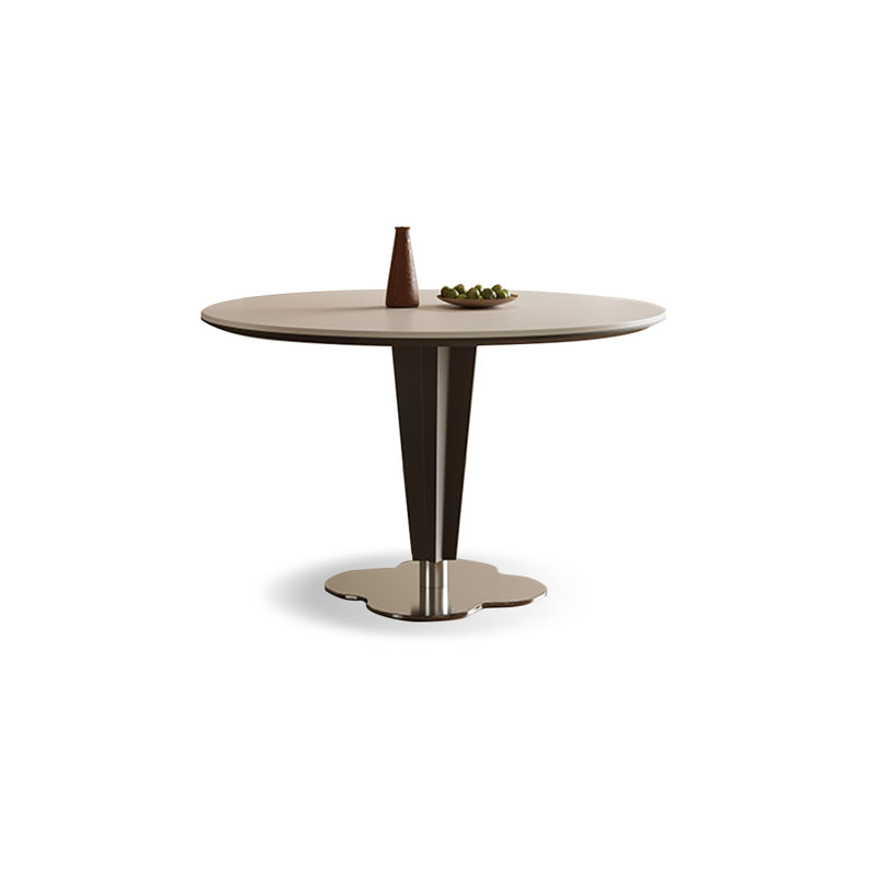 Blanc / brun / argent / plaque de roche ronde / acier au carbone / acier inoxydable, H 29,53 po x L 31,5 po x l 31,5 po