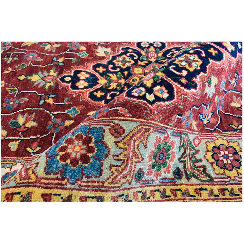 Elegant Wool Oriental Area Rug in Red, Runner 2'6" x 10'
