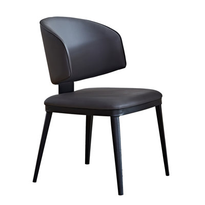 Modern Dining Chairs Set Of 2, PU Leather Upholstered Kitchen Chairs With High-Density Foam Cushion, Metal Legs, Comfortable And Stylish Side Chairs For Dining Room, Living Room, Office, Black