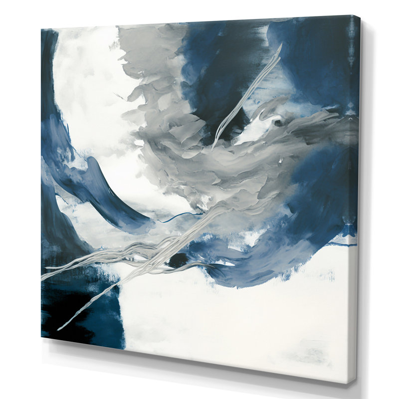 «Feeling Honolulu Blue X - Abstract», encre liquide, L 30 po x H 30 po, Toile tendue