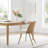 Modern Boho Brown Rattan Back Upholstered Dining Chairs Set of 2-1166093842