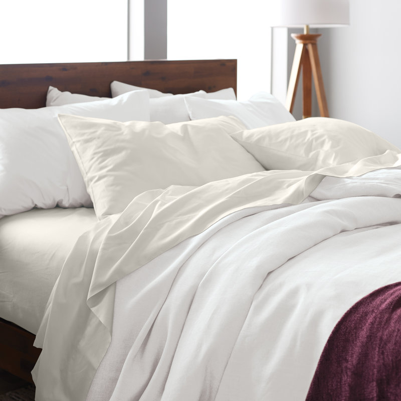 Ivory California King Bamboo Cotton Deep Pocket Sheet Set
