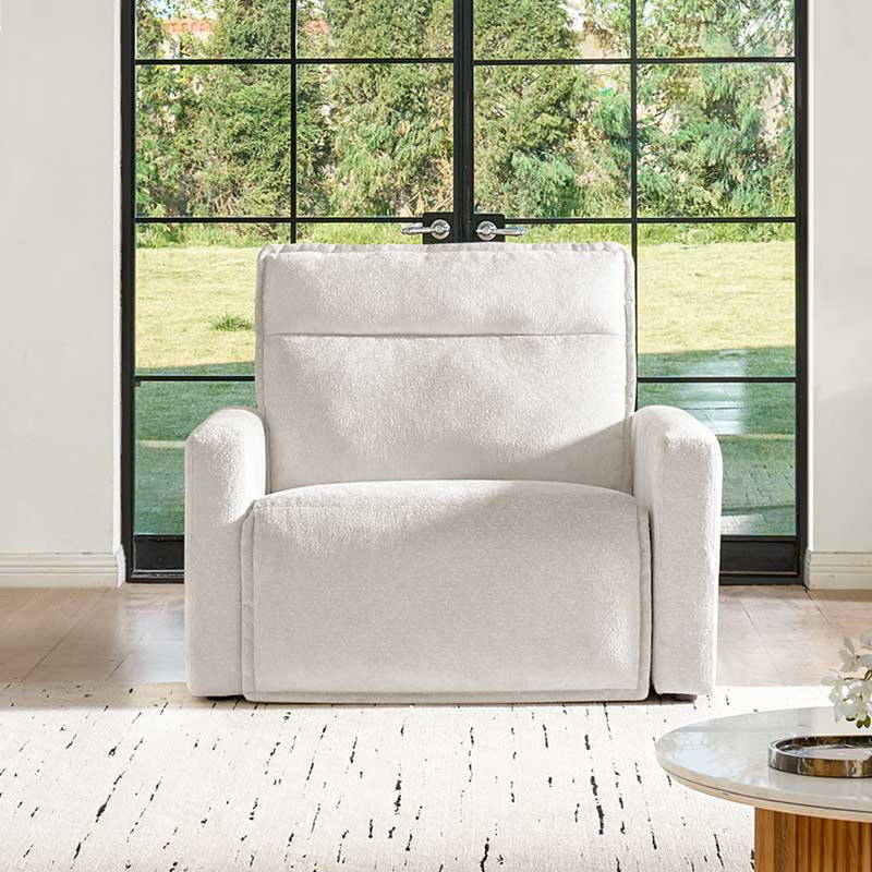 Majida 47"W Modern Oversized Zero-Wall Power Recliner, Dawn Glow