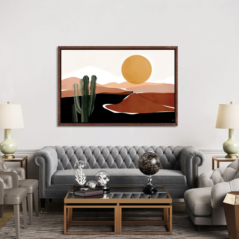 Desert Calm by Bria Nicole - Print on Canvas, 152.5 cm H x 101.5 cm W, Classic Brown Wood Framed Canvas