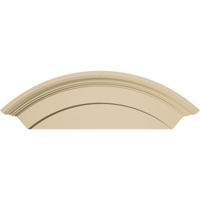 30"W x 12"H x 3"P Arched Signature Urethane Pediment, Primed Tan