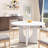 47" Round Dining Table for 4-6 People – Modern Farmhouse Kitchen Table with Adjustable Feet, Circle Wood Dinner Table for Apartment, Living Room-1414135065