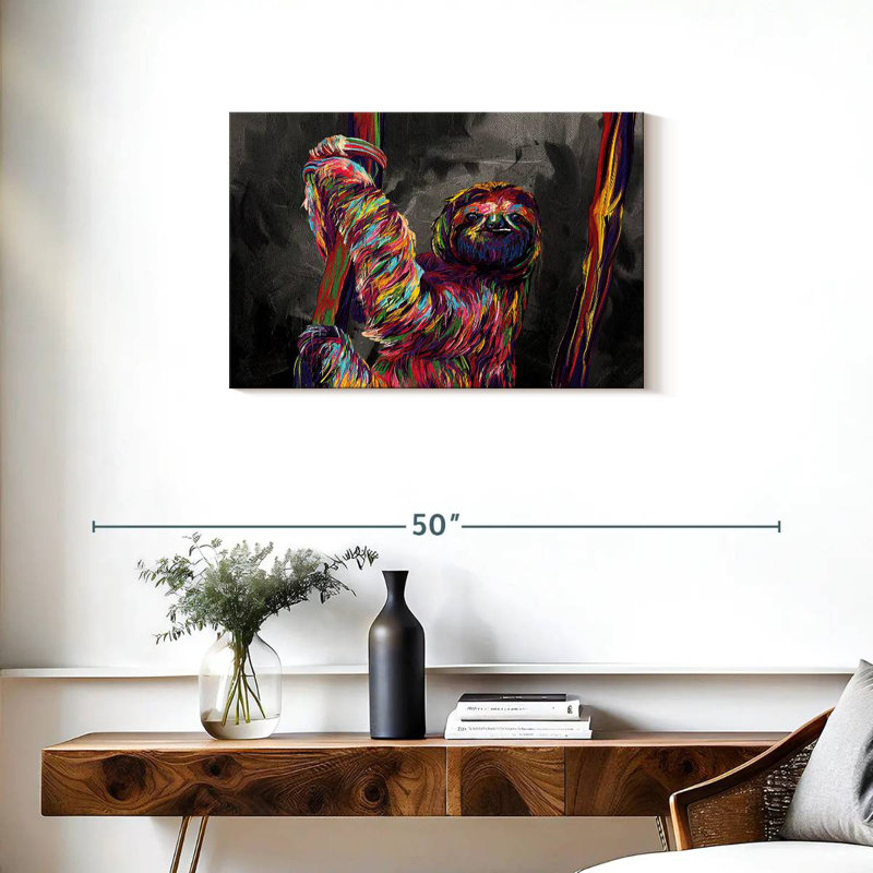 Brampt Sloth Abstract Color, 20" H x 30" W