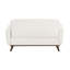 Causeuse contemporaine à dossier capitonné beige avec dossier rembourré et confortable, pieds en bois massif, meubles de salon, 1 pièce