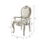 Ensemble de 2 chaises avec accoudoirs en tissu et finition champagne Bemment