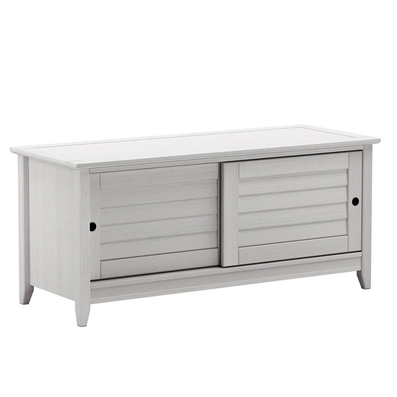 Greenport 48" Solid Wood Storage Bench, Brushed White