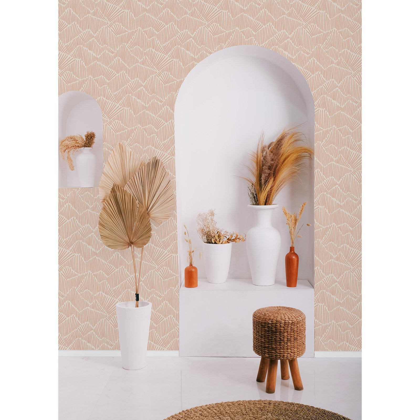 Adames Modern Peel & Stick Geometric Wallpaper, Clay