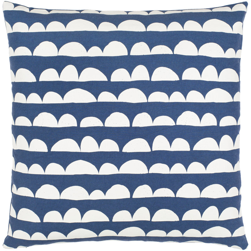 Housse de coussin et insert en C Lachen, Bleu foncé / crème, 20 po x 20 po
