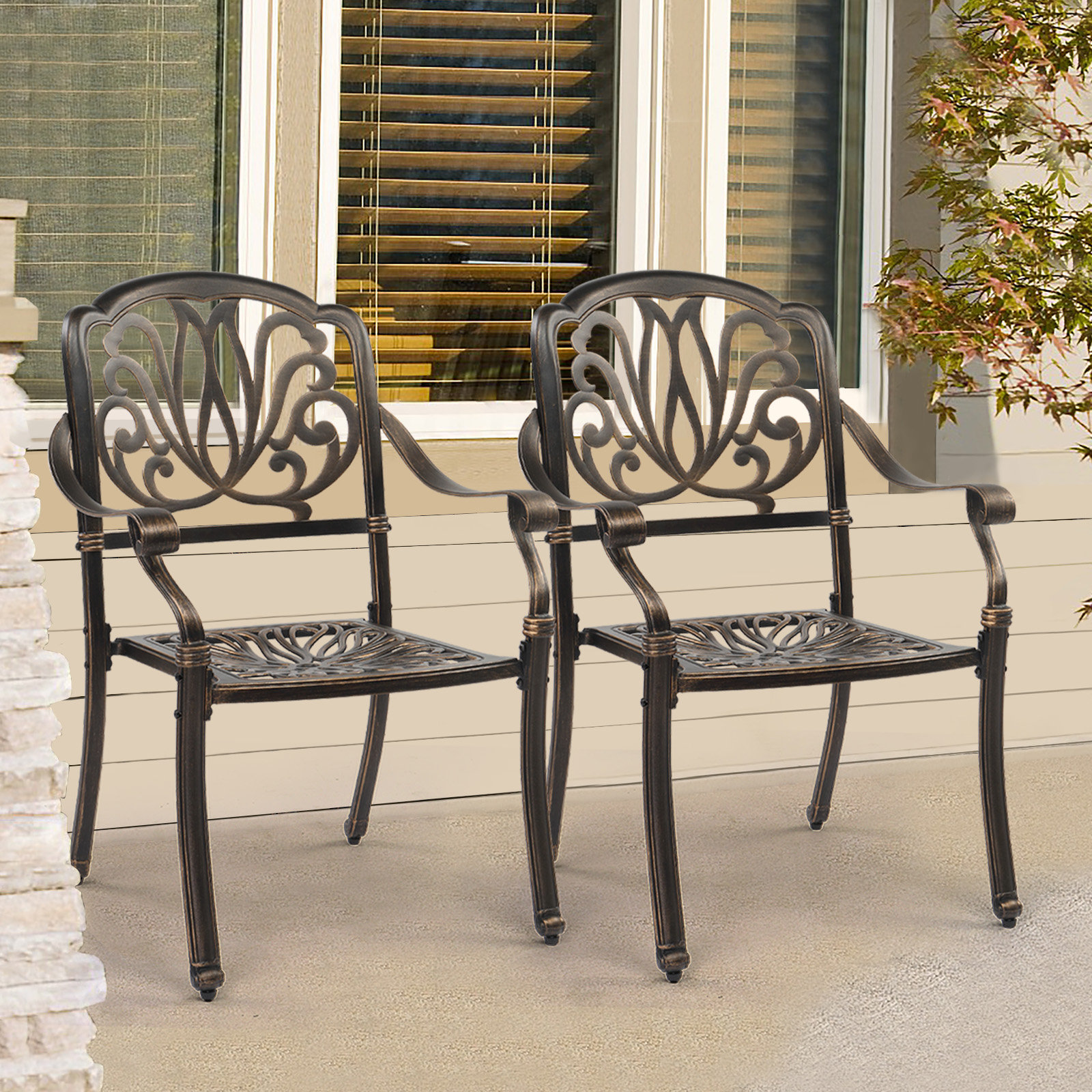 Stackable metal garden discount chairs