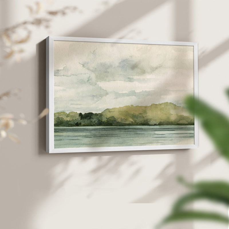 Riverside I - Reproduction encadrée - Restickable, H 11 po x l 14 po, Blanc