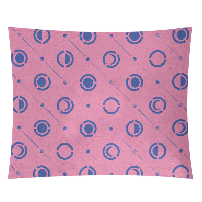 Tapisserie, H 51 po x l 60 po, Rose / bleu marine