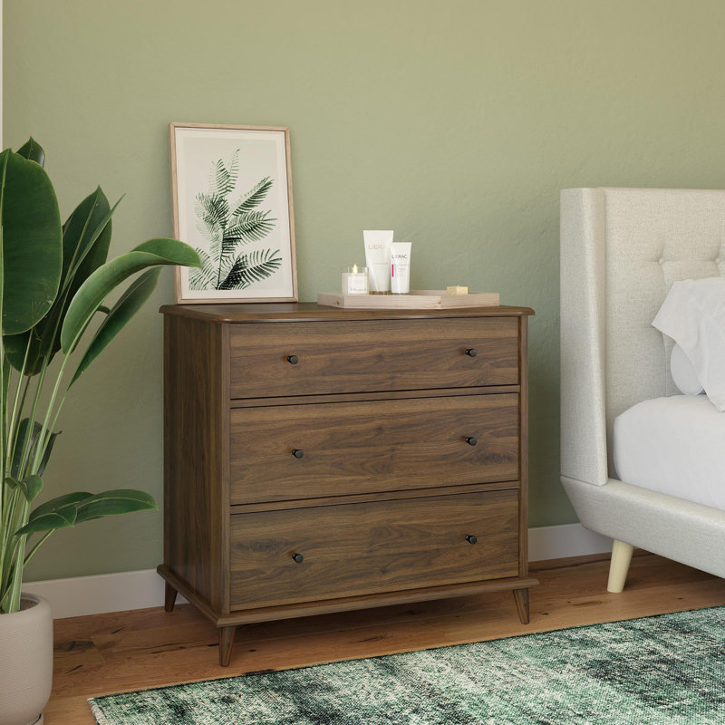Commode 3 tiroirs l 31,6 po, Brun