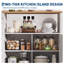 35.4'' Rolling Kitchen Island with Butcher Block Top, Storage Cabinet & Locking Wheels – White-1046181902