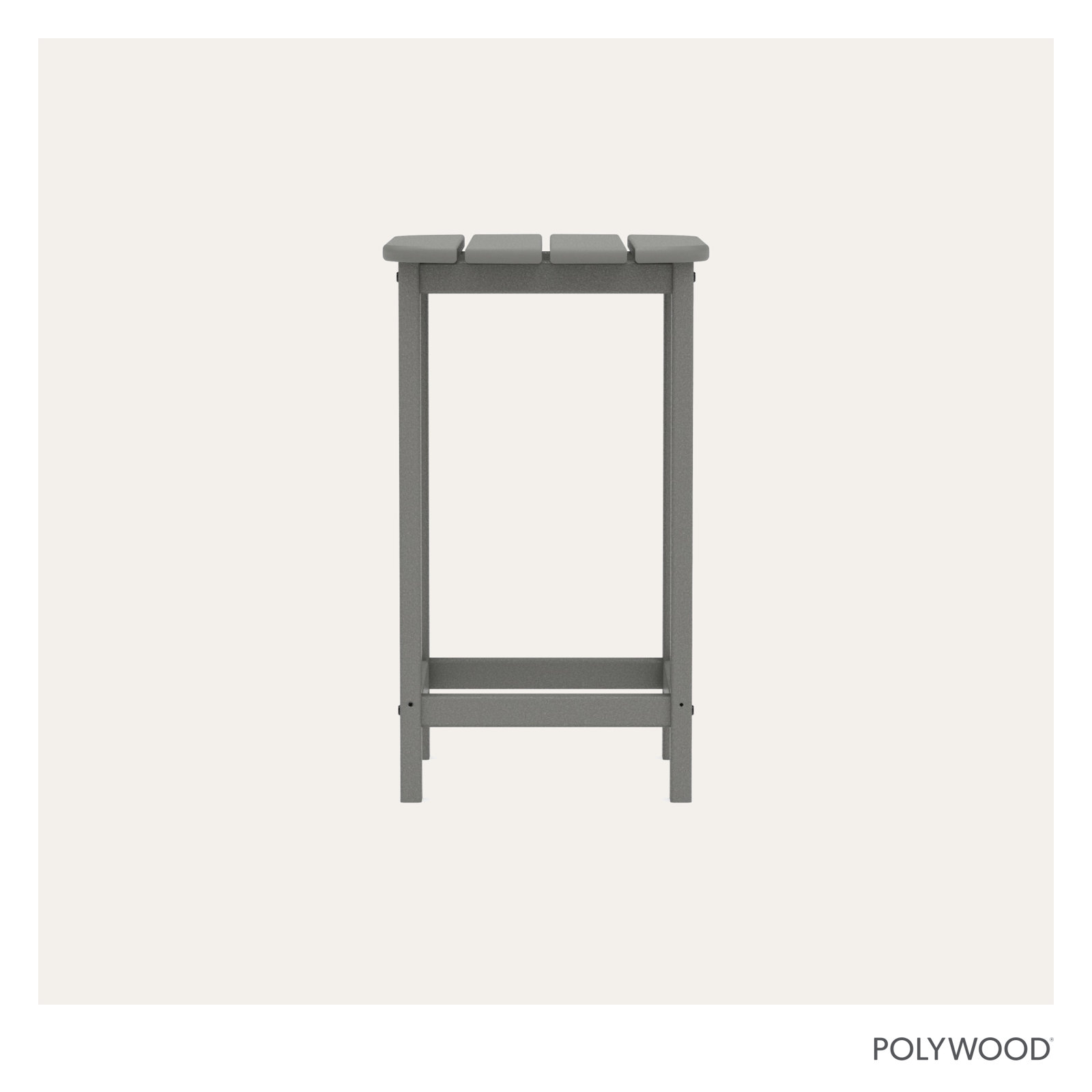 POLYWOOD® South Beach 19" Patio Side Table, Slate Gray