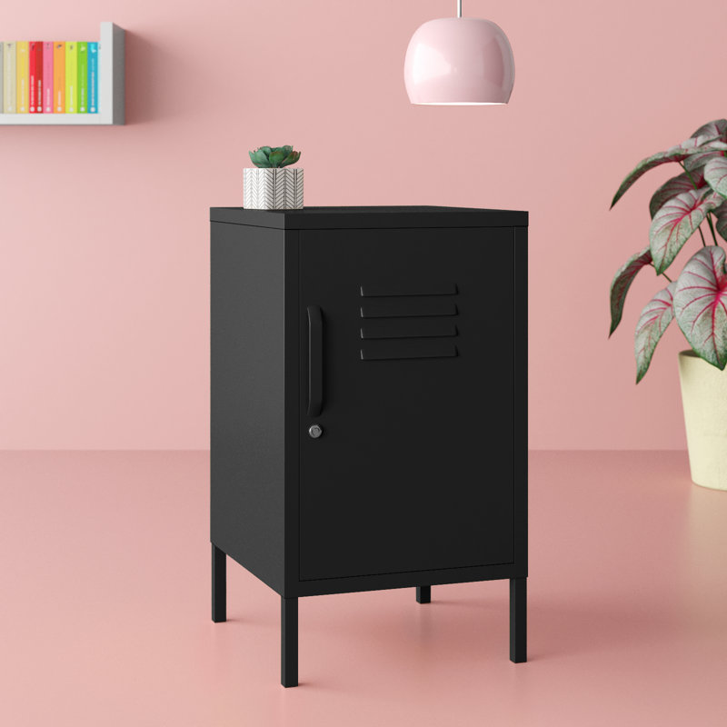 Table de bout avec rangement Gioia, Noir