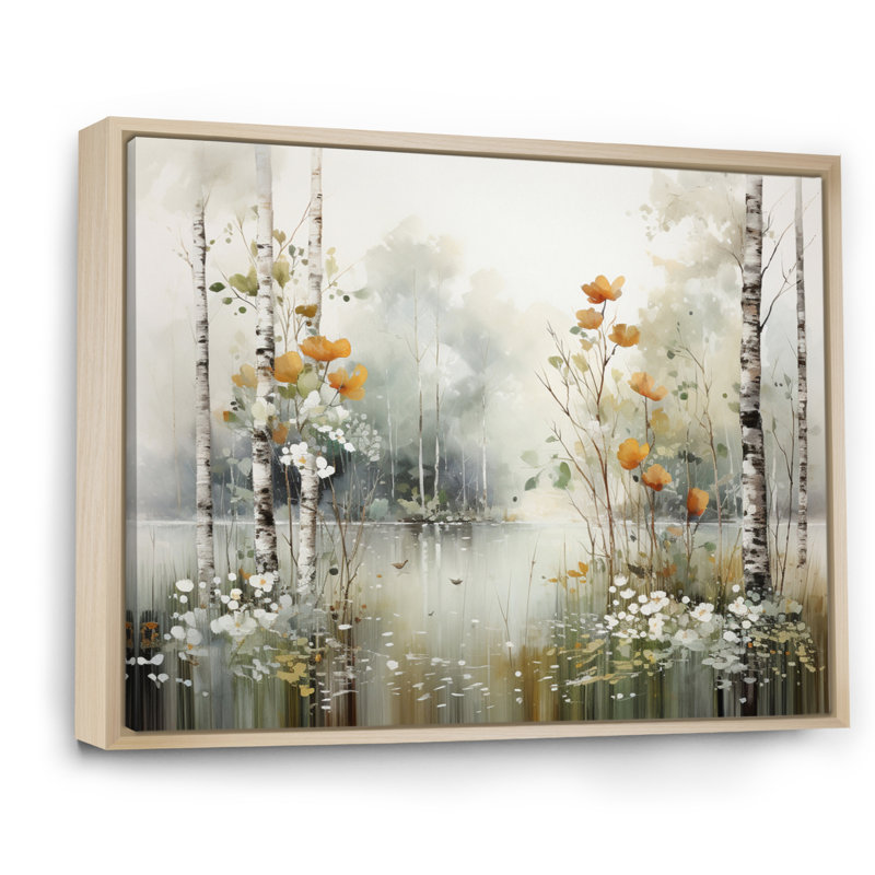 Binimal minimalisme forêt bois I - impressions sur toile forêt, H 16 po x l 32 po, Cadre naturel flottant