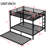 Queen Over Black Metal Bunk Bed With Trundle - Strong Support, Quiet Sleep, Space Utilization Storage Heavy Duty Build, Noise , Safe Guardrails-556503442
