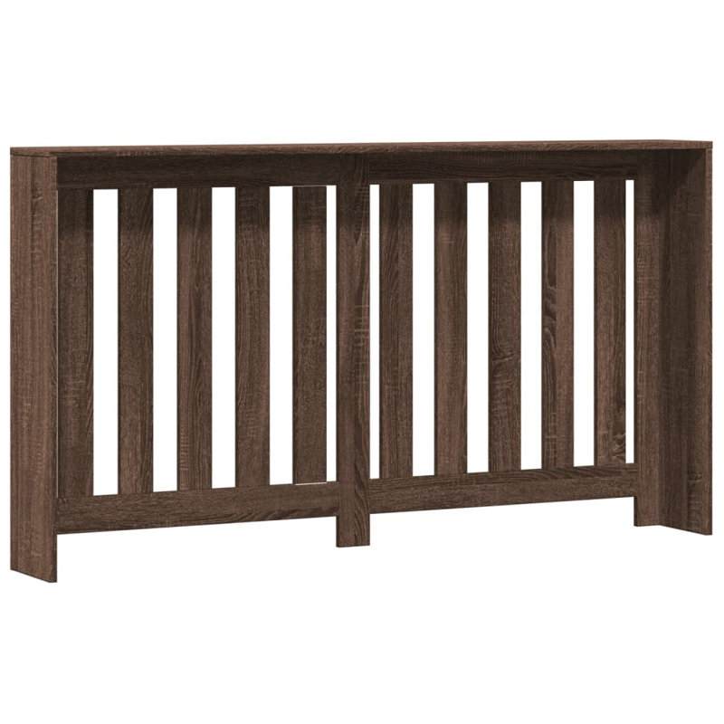 Large Radiator Cover, Brown Oak, 149 x 20 x 82 cm, Vertical Slats