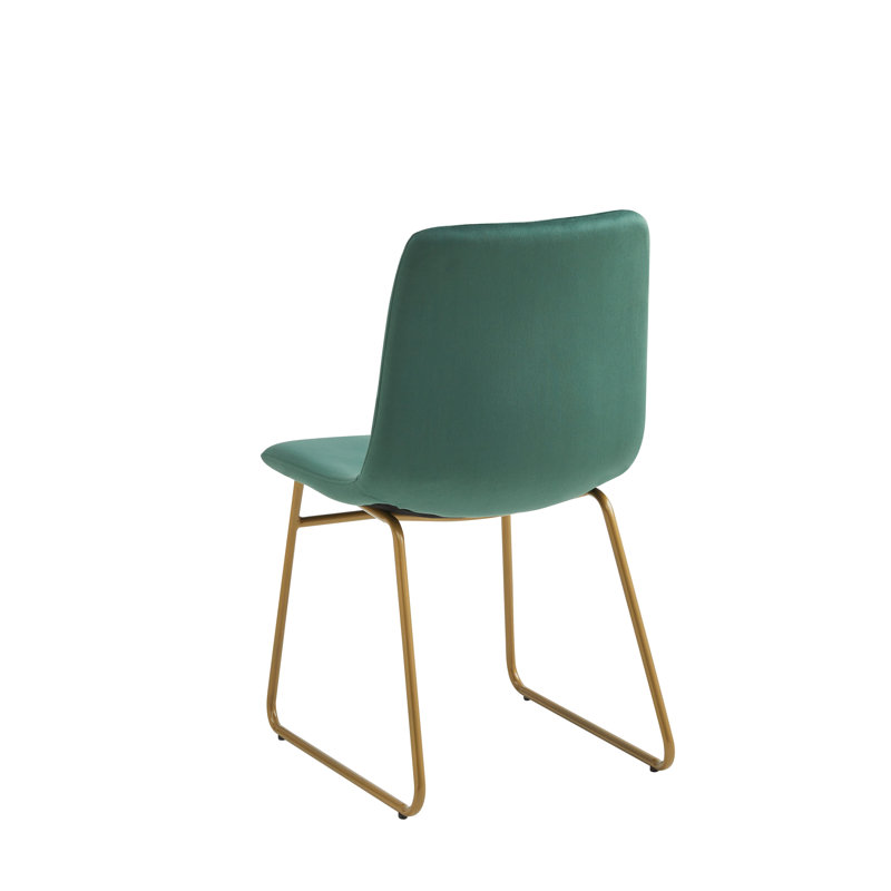 Chaise d'appoint en velours Farschid, Vert