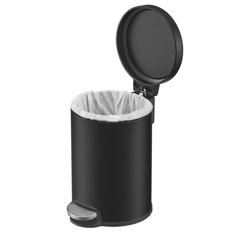Poubelle de cuisine en acier inoxydable de 13 gallons (50 gallons), poubelle de recyclage ou à ordures, fermeture en douceur, pédale de marche, seau intérieur amovible, noir