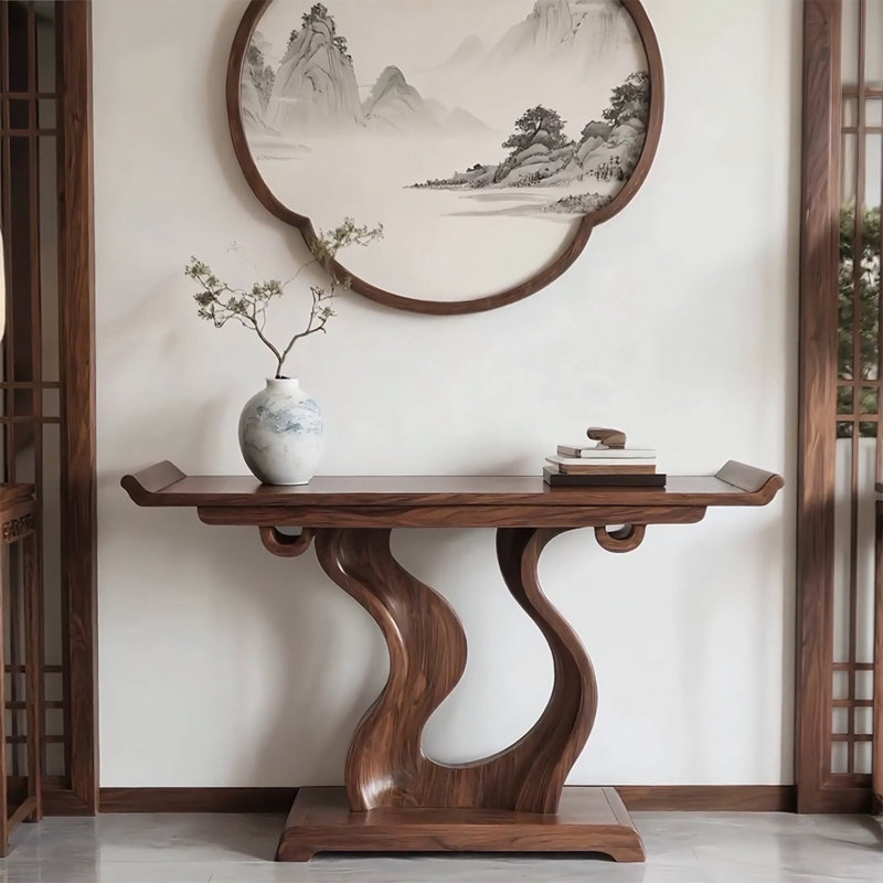 Nouvelle table d'entrée en bois massif de style chinois, H 34,6 po x l 47,2 po x P 15,7 po
