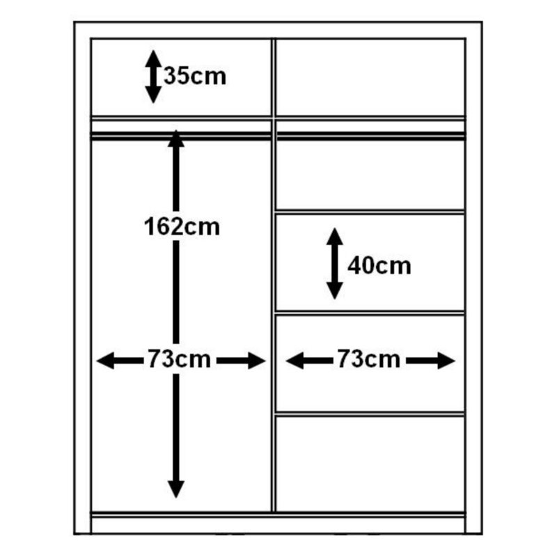 Zakhar 2 Door Manufactured Wood Wardrobe, 215cm H x 150cm W x 60cm D, Grey